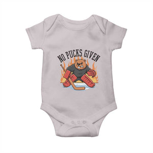 Funny Beaver Ice Hockey Goalie Gift Baby Onesie No Pucks Given TS12 Ice Gray Print Your Wear