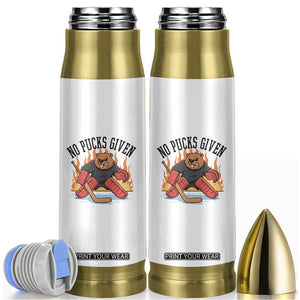 Funny Beaver Ice Hockey Goalie Gift Bullet Tumbler No Pucks Given TS12 White Print Your Wear