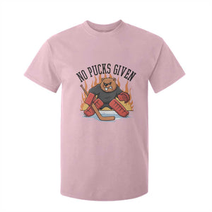 Funny Beaver Ice Hockey Goalie Gift T Shirt For Kid No Pucks Given TS12 Light Pink Print Your Wear