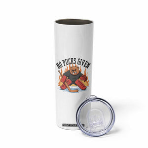 Funny Beaver Ice Hockey Goalie Gift Skinny Tumbler No Pucks Given TS12 Print Your Wear