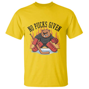 Funny Beaver Ice Hockey Goalie Gift T Shirt No Pucks Given TS12 Daisy Print Your Wear