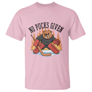 Funny Beaver Ice Hockey Goalie Gift T Shirt No Pucks Given TS12 Light Pink Print Your Wear