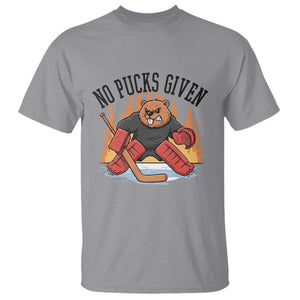 Funny Beaver Ice Hockey Goalie Gift T Shirt No Pucks Given TS12 Sport Gray Print Your Wear