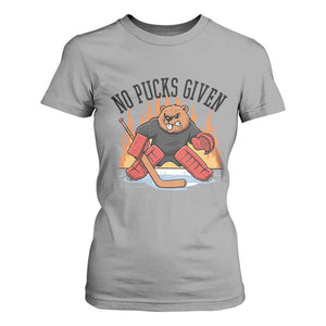 Funny Beaver Ice Hockey Goalie Gift T Shirt For Women No Pucks Given TS12 Sport Gray Print Your Wear
