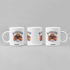 Funny Beaver Ice Hockey Goalie Gift Coffee Mug No Pucks Given TS12 Print Your Wear