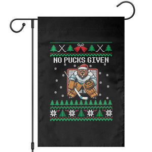 Ugly Christmas Sweater Beaver Ice Hockey Goalie Garden Flag No Pucks Given TS12 Black Print Your Wear