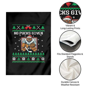 Ugly Christmas Sweater Beaver Ice Hockey Goalie Garden Flag No Pucks Given TS12 Print Your Wear