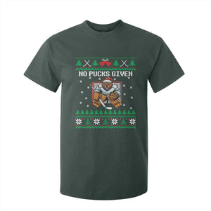 Ugly Christmas Sweater Beaver Ice Hockey Goalie T Shirt For Kid No Pucks Given TS12 Dark Forest Green Print Your Wear