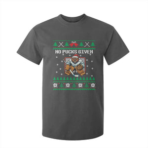Ugly Christmas Sweater Beaver Ice Hockey Goalie T Shirt For Kid No Pucks Given TS12 Dark Heather Print Your Wear