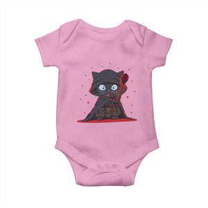 Funny Cat Vader Kitten Playing Darts Baby Onesie Space Scifi Dartist Gift TS12 Light Pink Print Your Wear