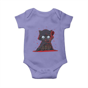 Funny Cat Vader Kitten Playing Darts Baby Onesie Space Scifi Dartist Gift TS12 Violet Print Your Wear