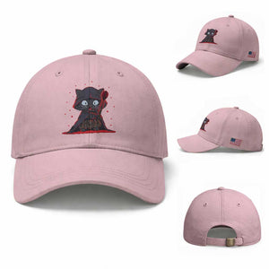 Funny Cat Vader Kitten Playing Darts Baseball Cap Space Scifi Dartist Gift TS12 Baseball Cap Universal Fit Light Pink Print Your Wear