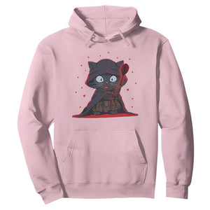 Funny Cat Vader Kitten Playing Darts Hoodie Space Scifi Dartist Gift TS12 Light Pink Print Your Wear