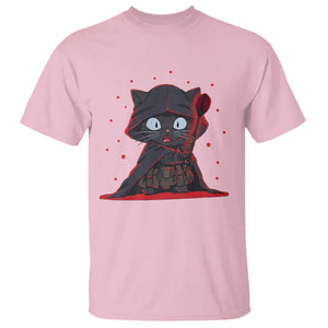 Funny Cat Vader Kitten Playing Darts T Shirt Space Scifi Dartist Gift TS12 Light Pink Print Your Wear