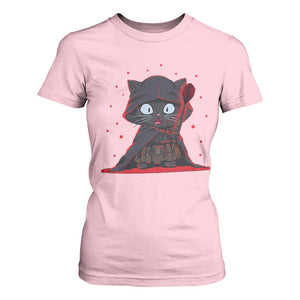 Funny Cat Vader Kitten Playing Darts T Shirt For Women Space Scifi Dartist Gift TS12 Light Pink Print Your Wear