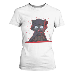 Funny Cat Vader Kitten Playing Darts T Shirt For Women Space Scifi Dartist Gift TS12 White Print Your Wear