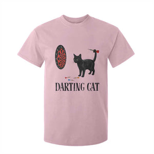 Funny Black Cat Darts Player T Shirt For Kid Darting Cat Dartist Gift TS12 Light Pink Print Your Wear
