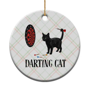 Funny Black Cat Darts Player Ceramic Ornament Darting Cat Dartist Gift TS12 1pc Christmas Plaid Print Your Wear