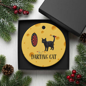 Funny Black Cat Darts Player Ceramic Ornament Darting Cat Dartist Gift TS12 1pc Yellow Cheese Print Your Wear