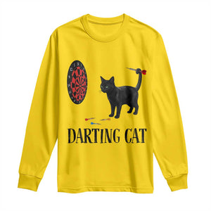 Funny Black Cat Darts Player Long Sleeve Shirt Darting Cat Dartist Gift TS12 Daisy Print Your Wear