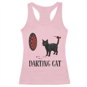 Funny Black Cat Darts Player Racerback Tank Top Darting Cat Dartist Gift TS12 Light Pink Print Your Wear