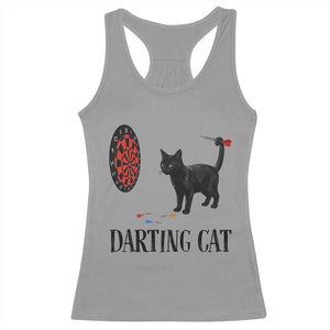Funny Black Cat Darts Player Racerback Tank Top Darting Cat Dartist Gift TS12 Sport Gray Print Your Wear