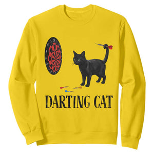 Funny Black Cat Darts Player Sweatshirt Darting Cat Dartist Gift TS12 Daisy Print Your Wear