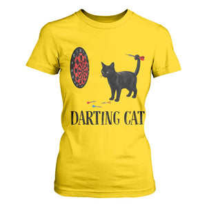 Funny Black Cat Darts Player T Shirt For Women Darting Cat Dartist Gift TS12 Daisy Print Your Wear