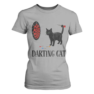 Funny Black Cat Darts Player T Shirt For Women Darting Cat Dartist Gift TS12 Sport Gray Print Your Wear