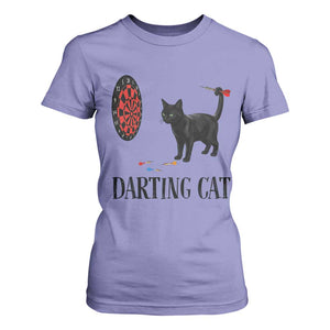 Funny Black Cat Darts Player T Shirt For Women Darting Cat Dartist Gift TS12 Violet Print Your Wear