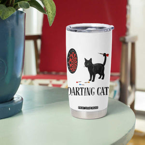 Funny Black Cat Darts Player Tumbler Cup Darting Cat Dartist Gift TS12 Print Your Wear