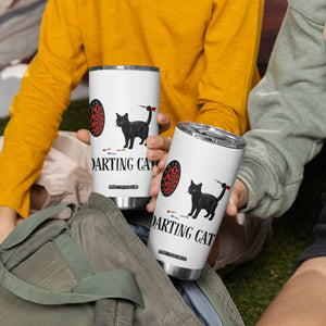 Funny Black Cat Darts Player Tumbler Cup Darting Cat Dartist Gift TS12 Print Your Wear