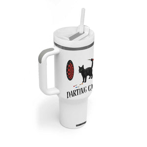 Funny Black Cat Darts Player Tumbler With Handle Darting Cat Dartist Gift TS12 Print Your Wear