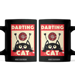 Black Cat Dart Thrower Coffee Mug Cat Lover Dartist Gift TS12 Black Print Your Wear