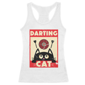 Black Cat Dart Thrower Racerback Tank Top Cat Lover Dartist Gift TS12 White Print Your Wear