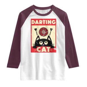 Black Cat Dart Thrower Raglan Shirt Cat Lover Dartist Gift TS12 White Maroon Print Your Wear
