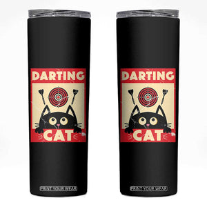 Black Cat Dart Thrower Skinny Tumbler Cat Lover Dartist Gift TS12 Black Print Your Wear