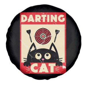 Black Cat Dart Thrower Spare Tire Cover Cat Lover Dartist Gift TS12 Print Your Wear