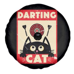 Black Cat Dart Thrower Spare Tire Cover Cat Lover Dartist Gift TS12 Print Your Wear