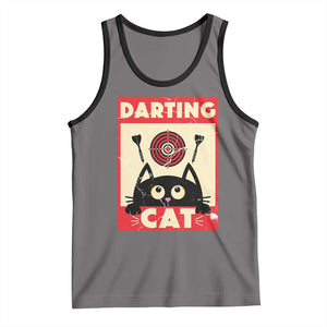 Black Cat Dart Thrower Tank Top Cat Lover Dartist Gift TS12 Deep Heather Black Print Your Wear