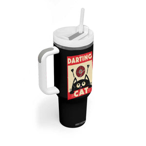 Black Cat Dart Thrower Tumbler With Handle Cat Lover Dartist Gift TS12 Print Your Wear