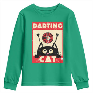 Black Cat Dart Thrower Youth Sweatshirt Cat Lover Dartist Gift TS12 Irish Green Print Your Wear