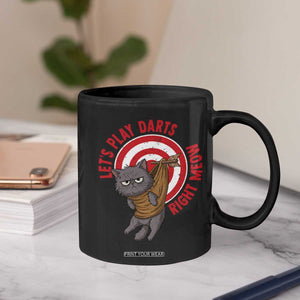 Funny Cat Darts Lover Coffee Mug Lets Play Darts Right Meow TS12 Print Your Wear