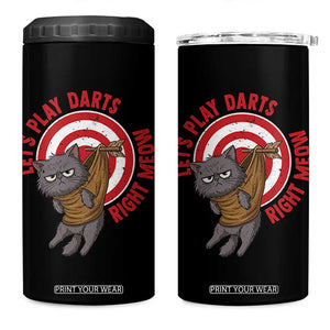 Funny Cat Darts Lover 4 in 1 Can Cooler Tumbler Lets Play Darts Right Meow TS12 One Size: 16 oz Black Print Your Wear