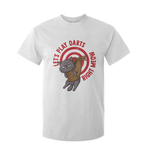 Funny Cat Darts Lover T Shirt For Kid Lets Play Darts Right Meow TS12 White Print Your Wear