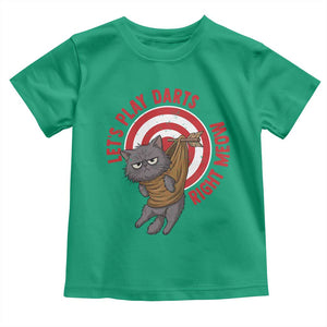 Funny Cat Darts Lover Toddler T Shirt Lets Play Darts Right Meow TS12 Irish Green Print Your Wear
