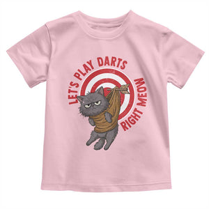 Funny Cat Darts Lover Toddler T Shirt Lets Play Darts Right Meow TS12 Light Pink Print Your Wear
