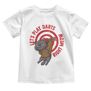Funny Cat Darts Lover Toddler T Shirt Lets Play Darts Right Meow TS12 White Print Your Wear