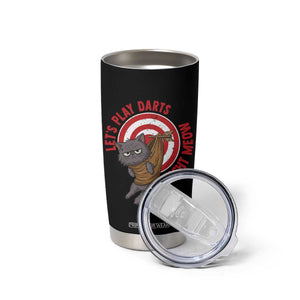 Funny Cat Darts Lover Tumbler Cup Lets Play Darts Right Meow TS12 Print Your Wear