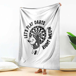 Lets Play Darts Right Meow Throw Blanket Cute Cat Dart Player Pub Game Gift TS12 Print Your Wear